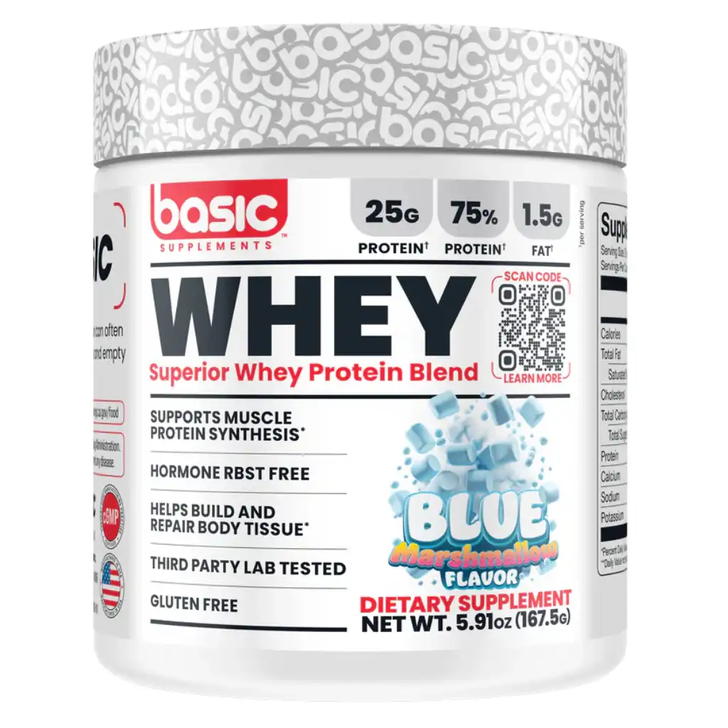 Proteína whey protein 5 servicios Basic suplemento de suero en presentación de 5 porciones